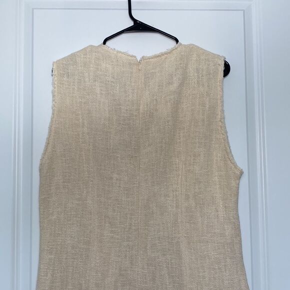 Zara Tweed Textured Sleeveless Midi Dress Ivory Tweed XXL NWT - Picture 8 of 11
